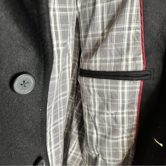 INC International Concepts Black Wool Blend Military Style Jacket Mens Sz Medium - Picture 5 of 8